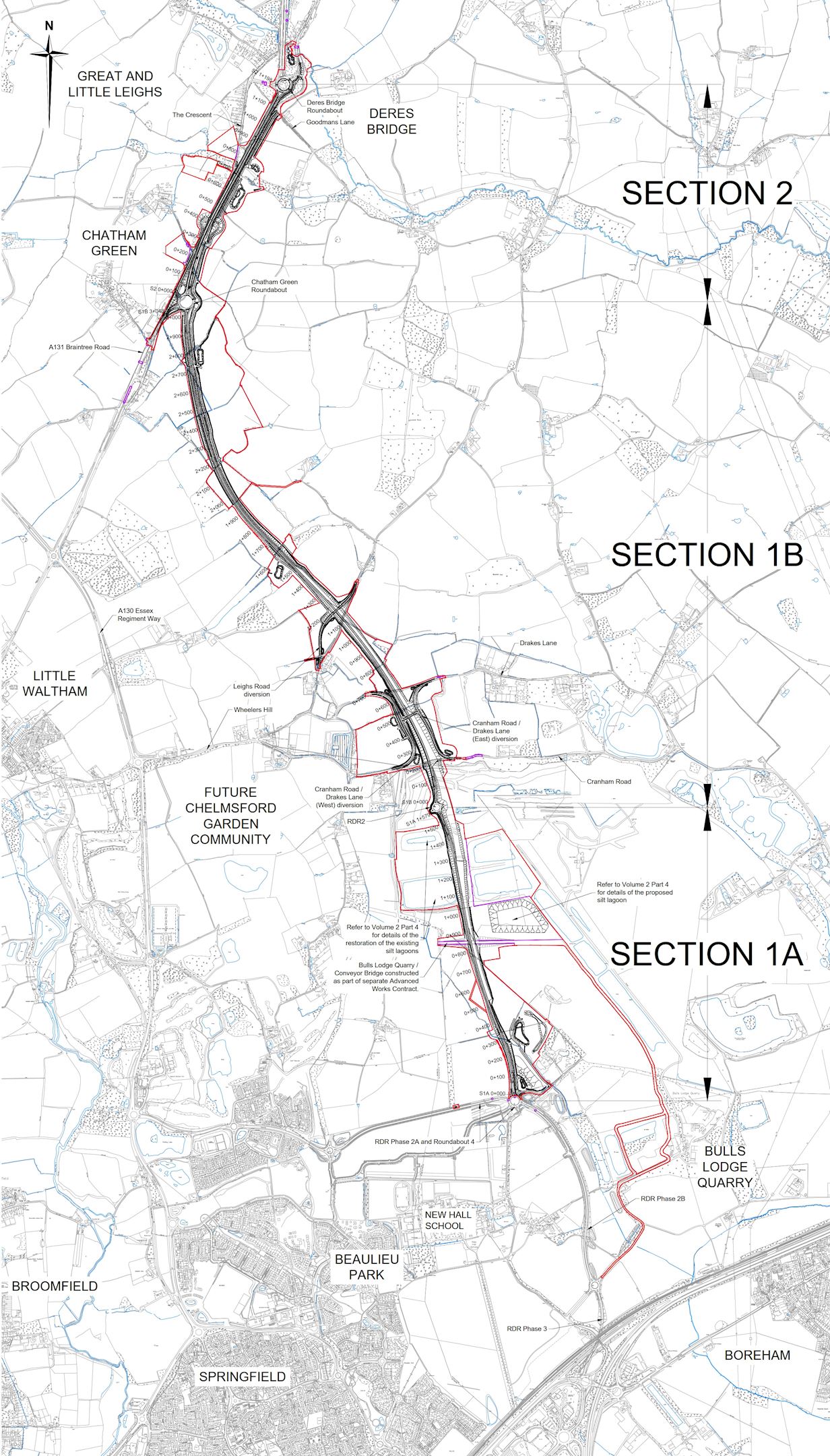 Image opens in popup window Design drawing showing the full bypass scheme route