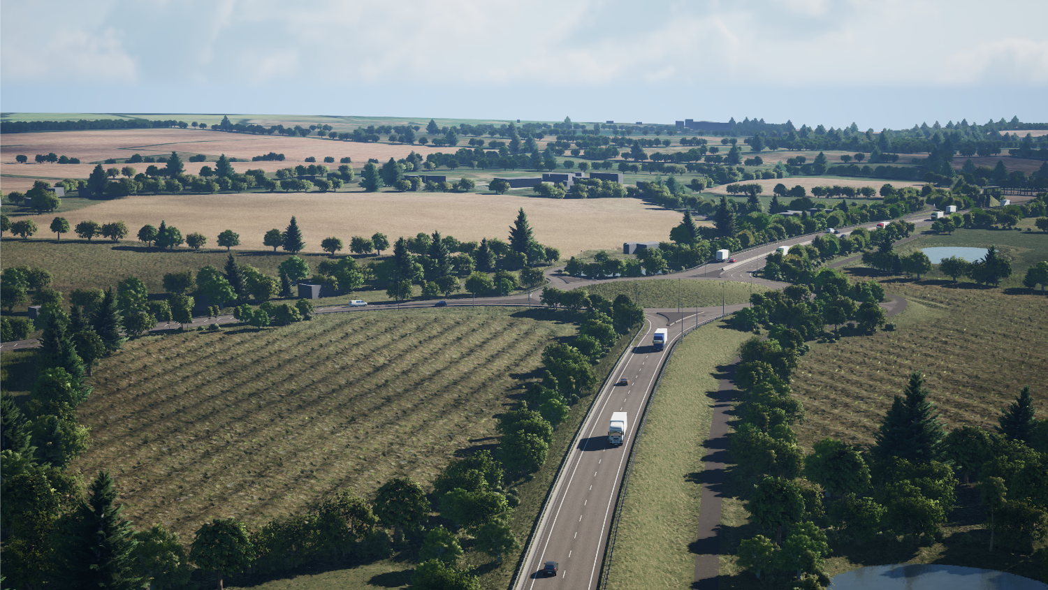 Seventh slide - The route connects into the existing A131 via a new roundabout, and the A131 north of the roundabout will become a dual carriageway