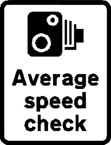 Average speed camera sign