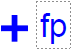 Blue cross with letters fp 