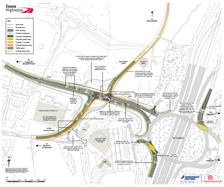 Opens PDF plan of M11 J8 improvements