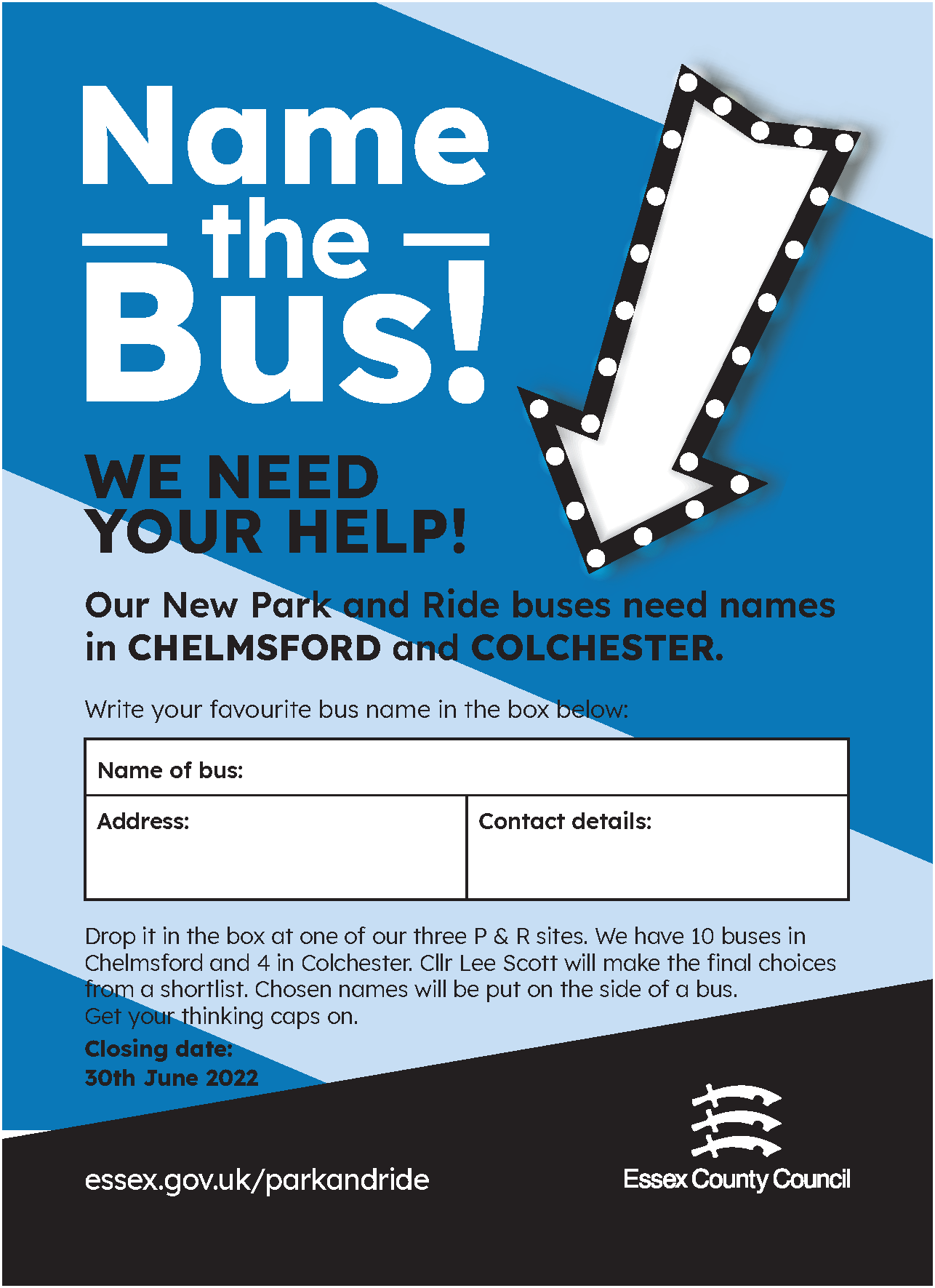 We need your help to name the Park and Ride buses!