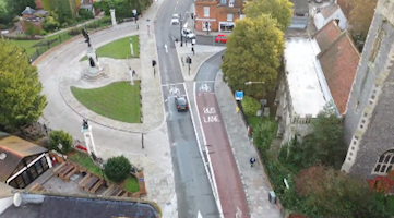 Aerial video showcases new Colchester High Street pavements